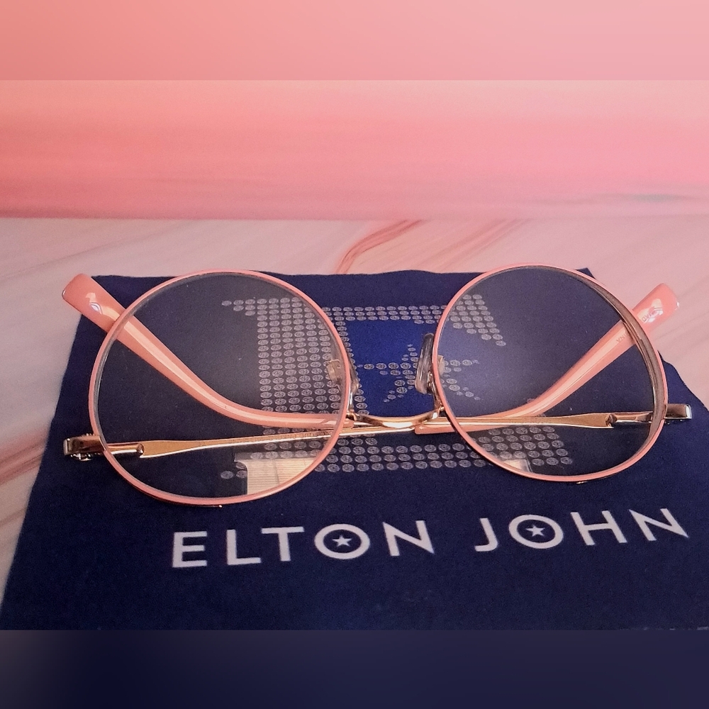 Elton John Baroque Pink Gold Glasses 50-18-140 NM